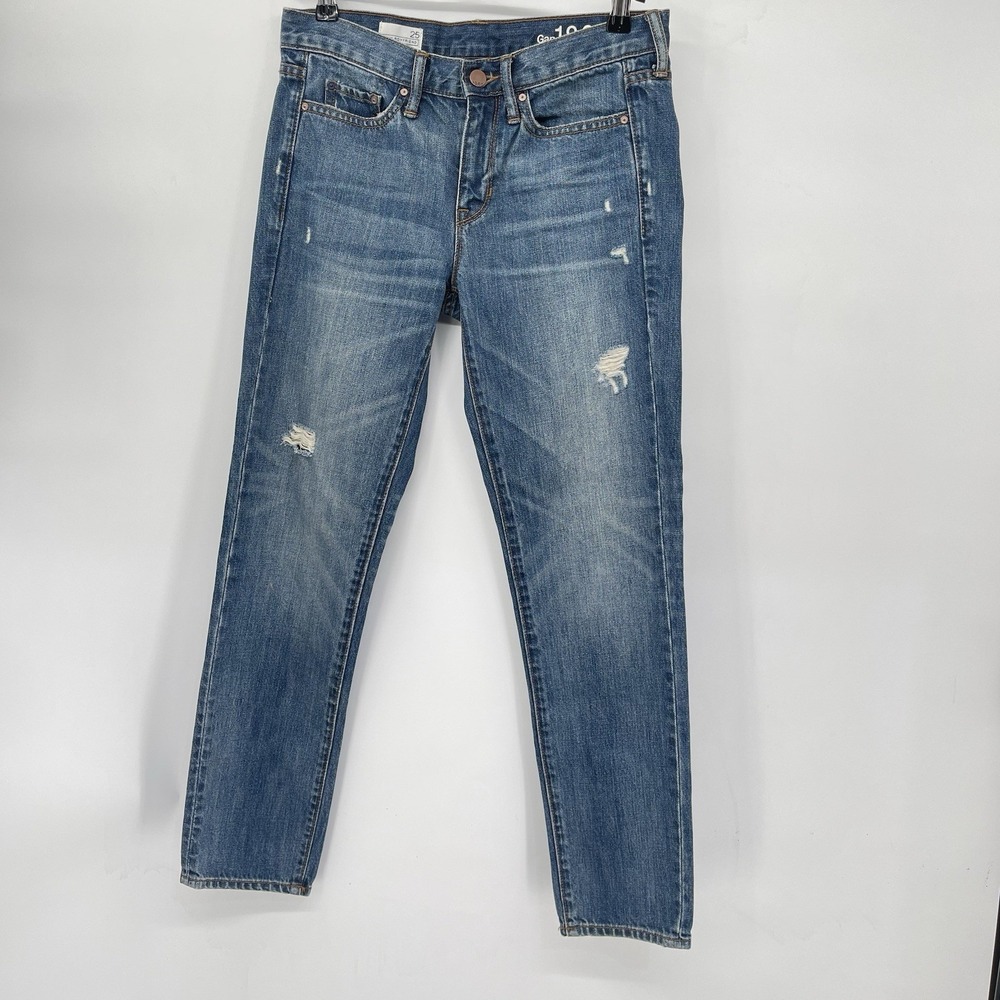Gap 25 Sexy Boyfriend Jeans‎ Womens Blue Distressed 1969 Medium Wash Denim